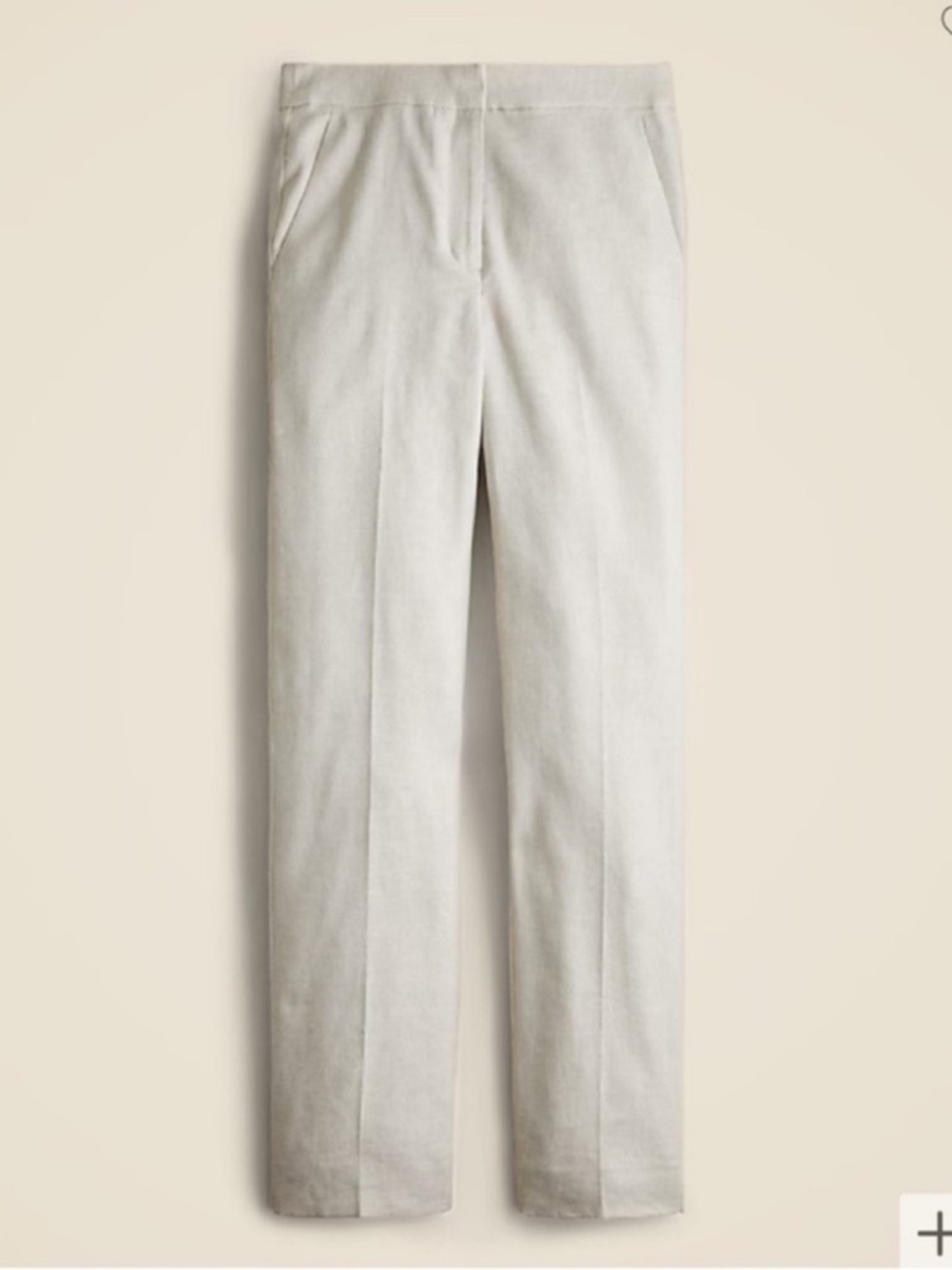 J.crew Kate straight-leg pants stretch linen 0 workwear capsule wardrobe cream